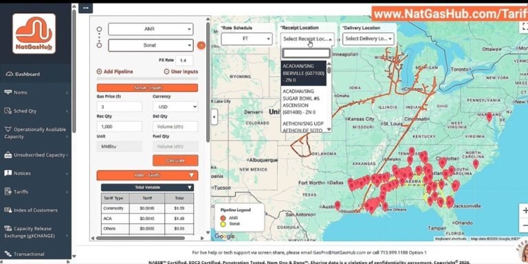 Natural Gas Pipeline Tariff Management Enhanced by NatGasHub